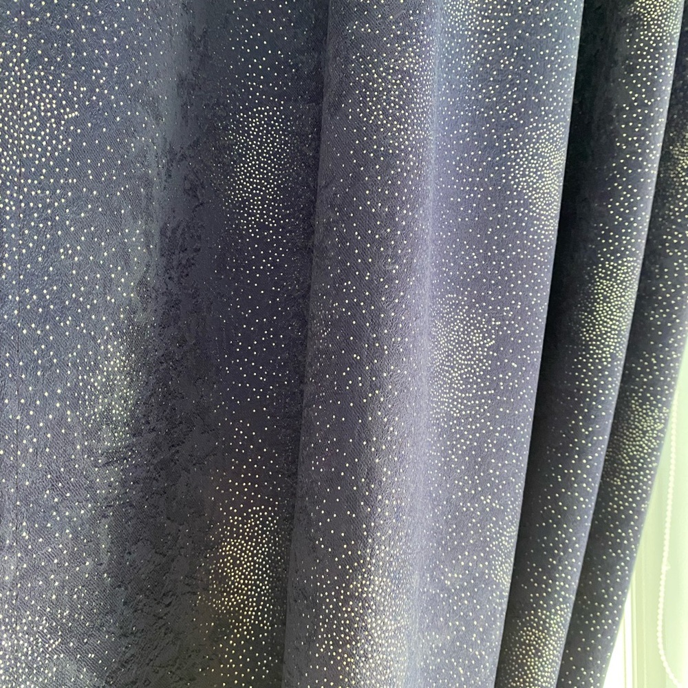 Sparkly, deep purple drapes